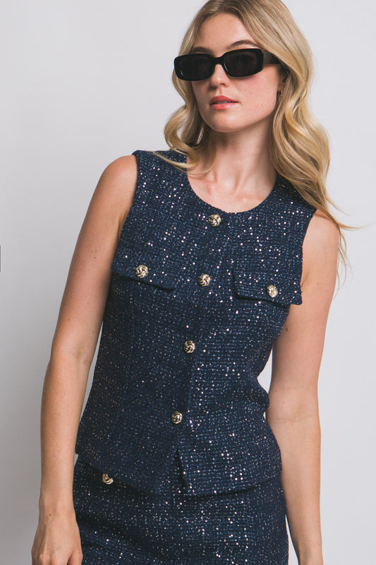 CHALECO BOTONES DORADOS