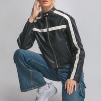 CHAQUEDA CUERO SINTETICO CON RAYAS