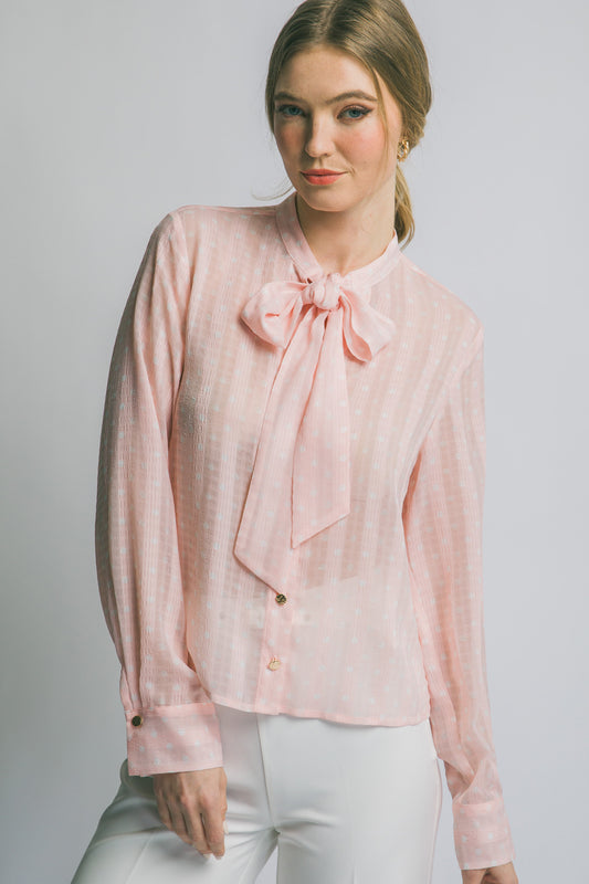 BLUSA DE PUNTOS CON LISTON