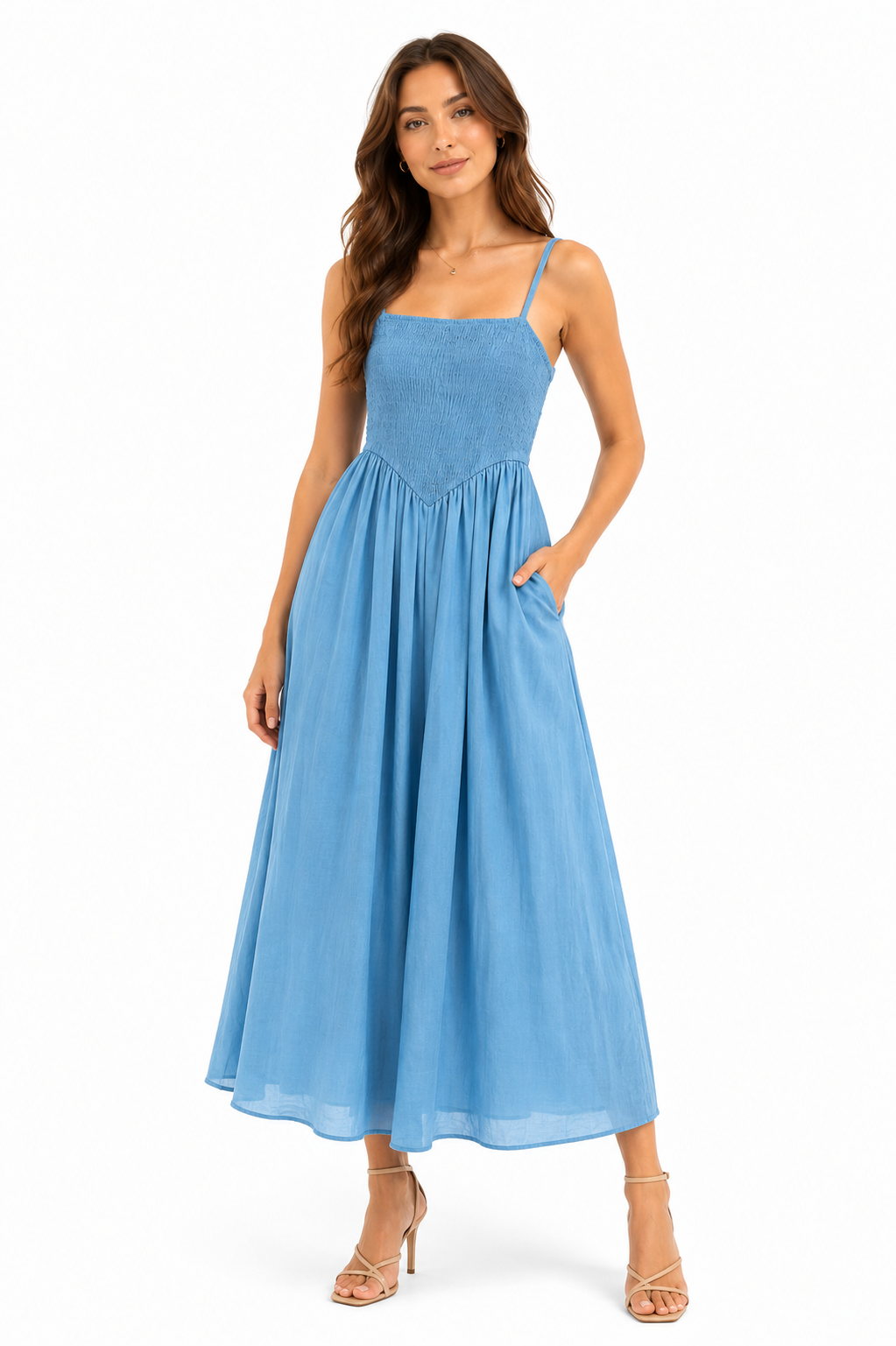 VESTIDO LARGO EN V