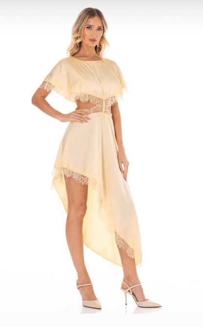 VESTIDO SATIN CON ENCAJE