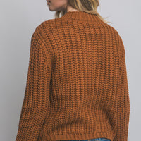 SUETER TEJIDO BOTON DORADO