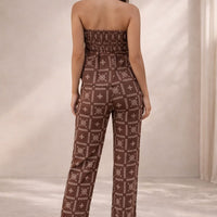 SET CHOCOLATE STRAPLESS Y PANTALON